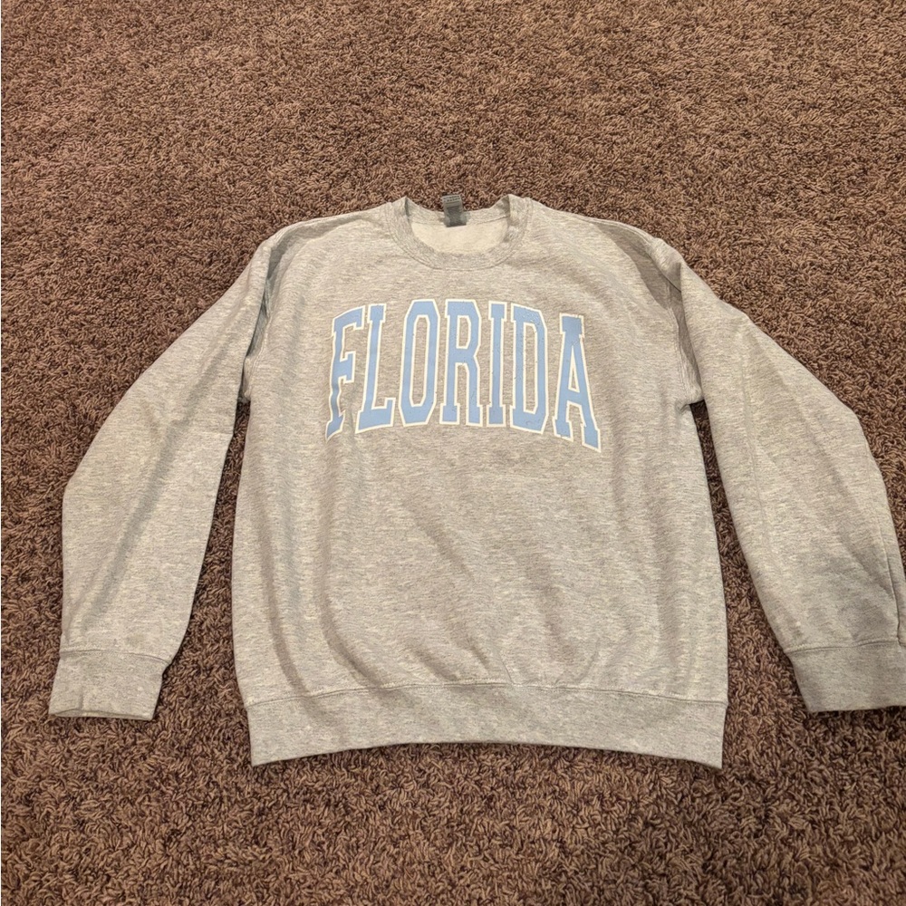 Gildan Crewneck Sweater with Blue Florida Print